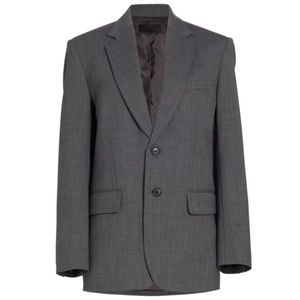 NWT Nili Lotan Boyfriend Single-Breasted Jacket in Heather Grey Size 4